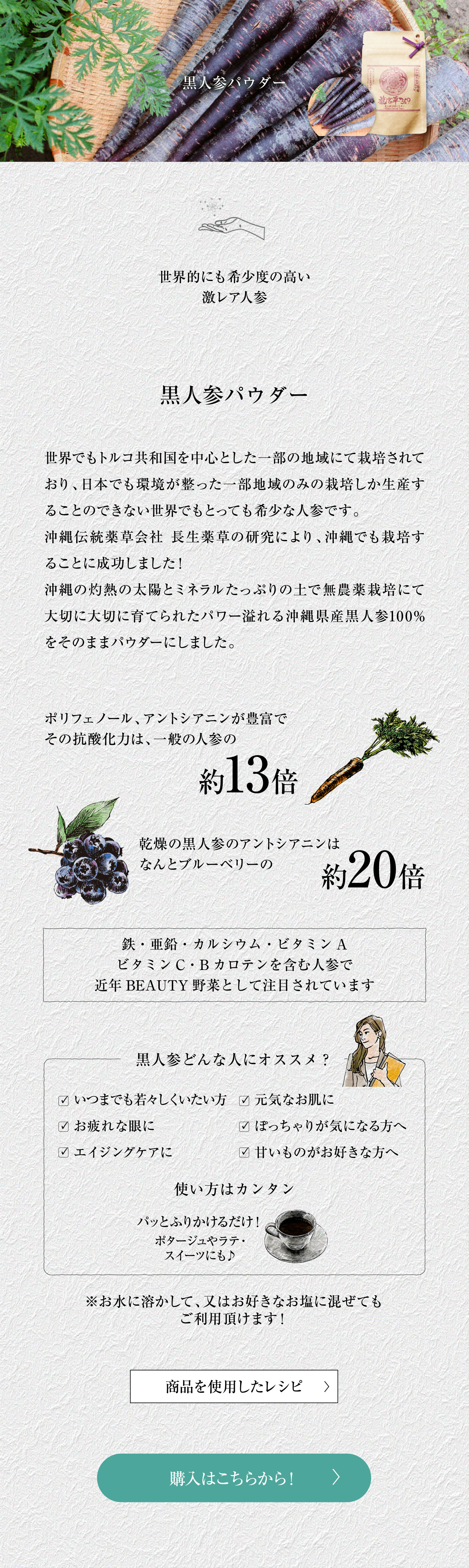 黒人参パウダー